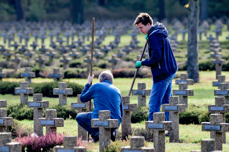 Maintenance on the war graves